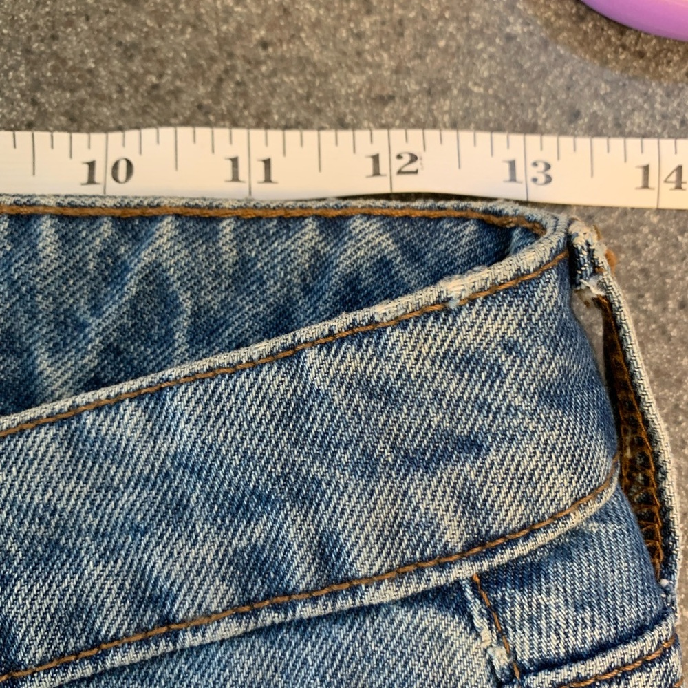 Aeropostale 000 XXS Short Low Rise Baggy Distressed Denim Jeans - Picture 8 of 10